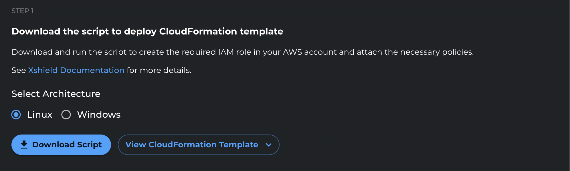 Manual onboarding - download script
