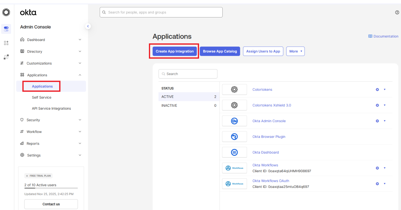 New Okta Application