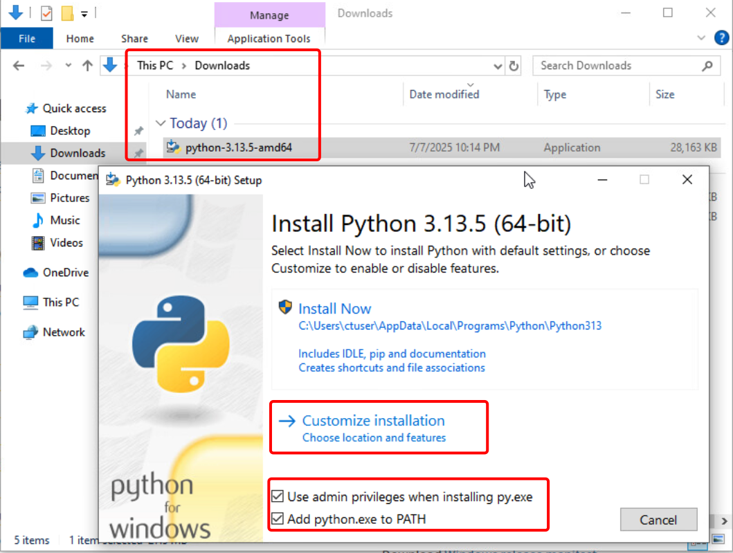 python installer - 1