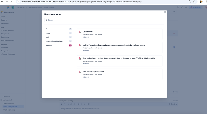 Select Webhook Connector
