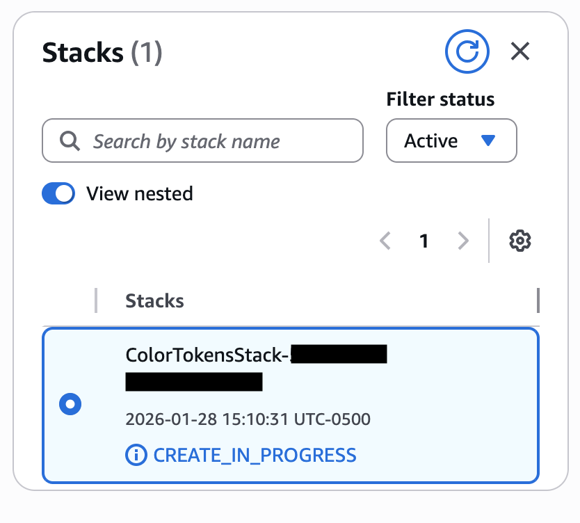 Interactive onboarding - stack creation in progress